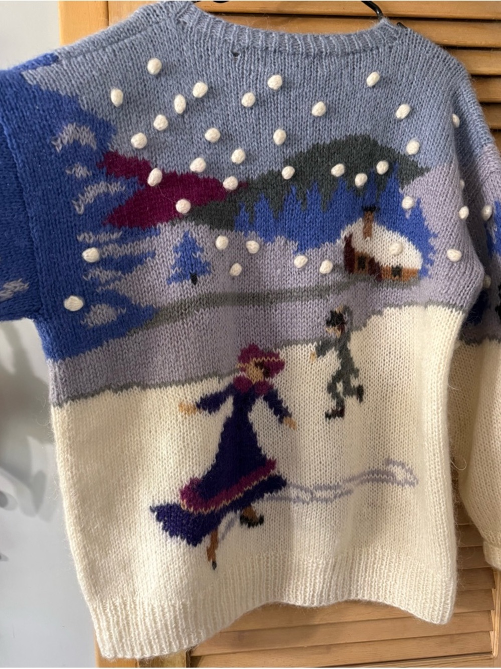 Vintage Samantha Taylor Mohair Winter Scene Sweater - Picture 6 of 8